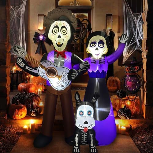 6 FT Halloween Inflatables Decoration, Blow Up Yard Decorations, Day of The D...