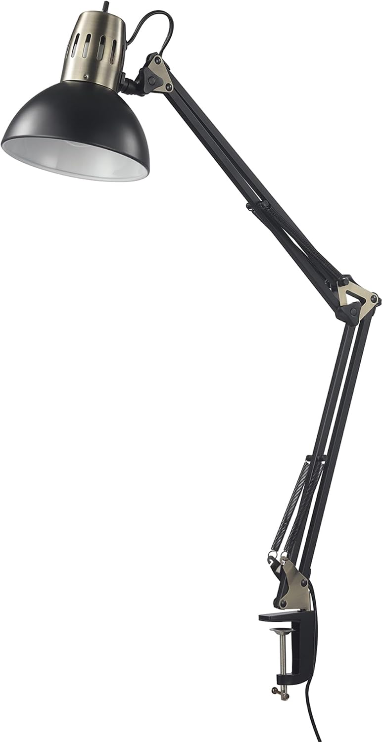 Globe Electric 62000009 32" Multi-Joint Desk Lamp with Metal Clamp, Matt...