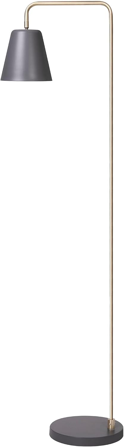 HarvestLand Steady Floor Lamp, Reading Lamp for Living Room, Grey Brass