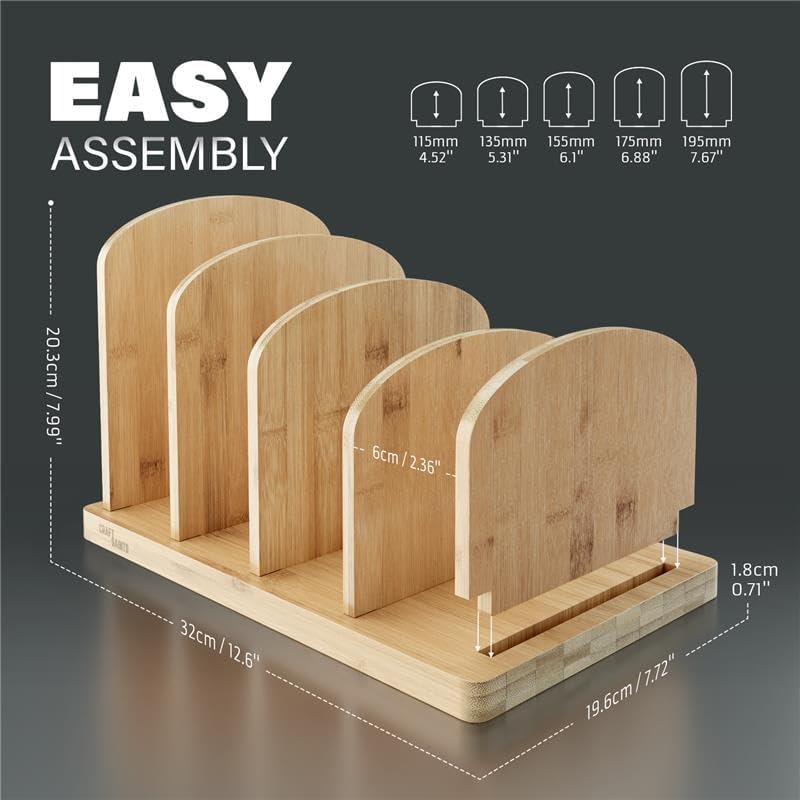 Cook Book Organizer, 4 Sections, Recipe Book Holder Rack, Tabletop Stand for ...