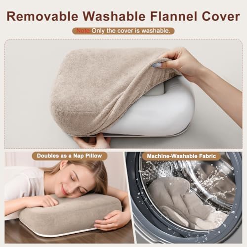 Tablet Pillow Stand with Snack Bowl and Writing Board, 360° Rotating Phone Ho...