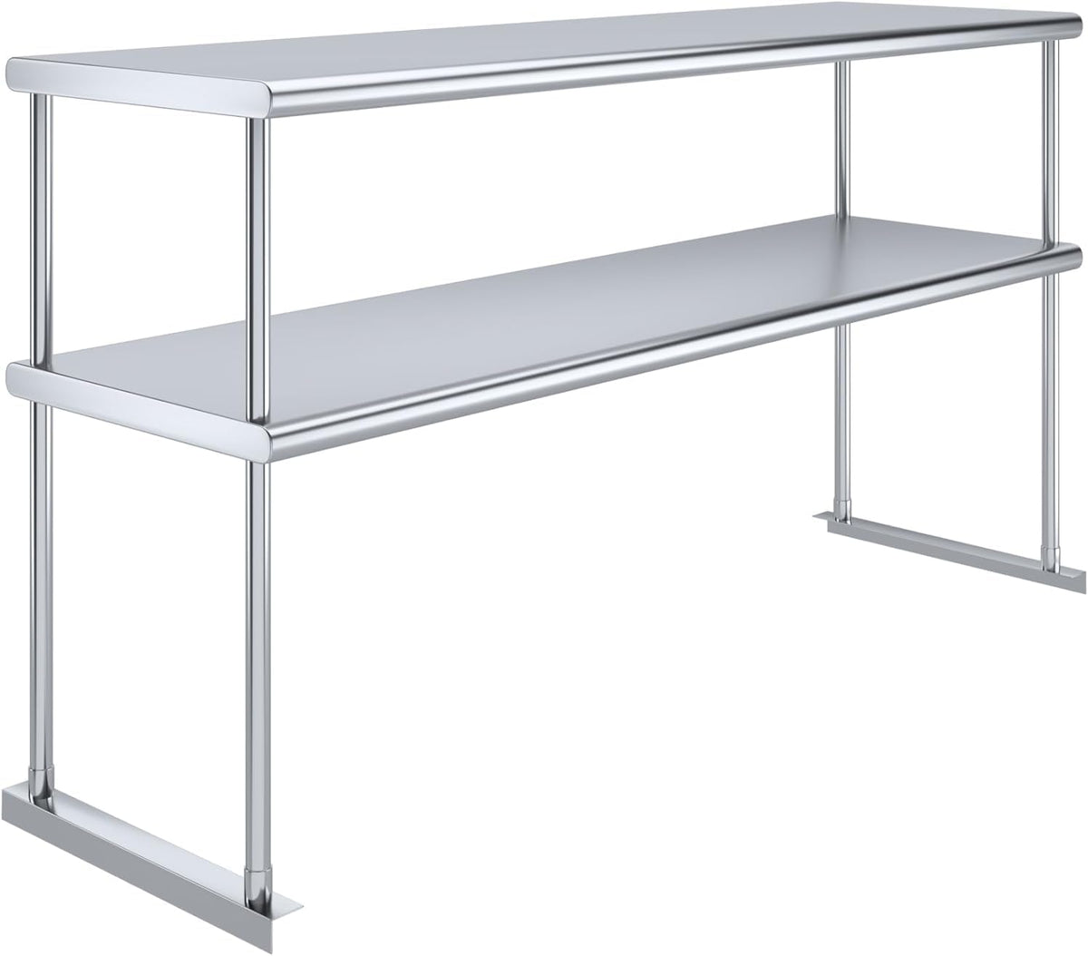 60" x 18" Stainless Double Overshelf, 140 lb/Shelf - Express KitchQ...