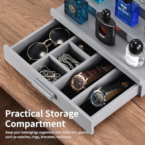 Perfume Organizer for Men,3 Tier Perfume Display Stand,Gray
