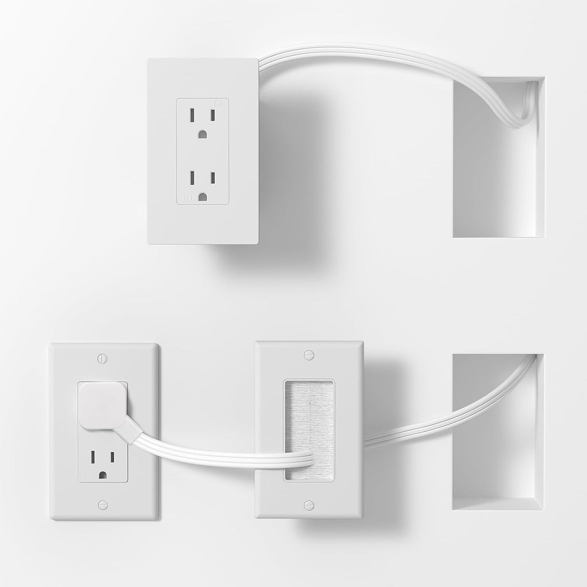 in Wall Cable Management Kit,Recessed Outlet Box for Wall Mount TV, Outlet Re...