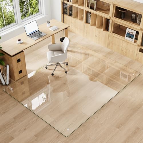 60" x 80" Tempered Glass Chair Mat for Carpet & Hard Floors