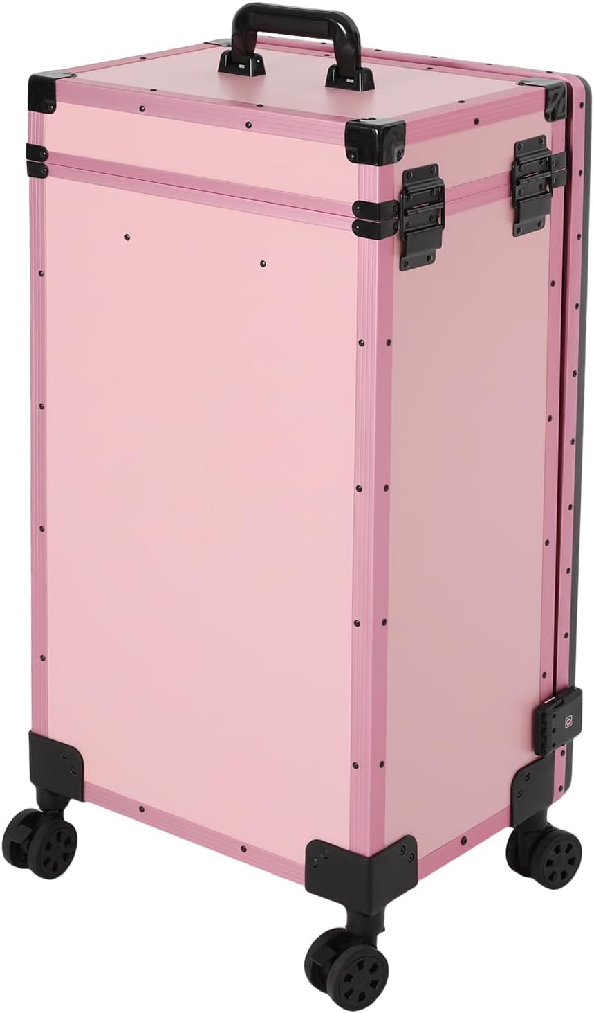 Professional Rolling Makeup Case, Foldable Nail Tables, Portable Manicure Tab...