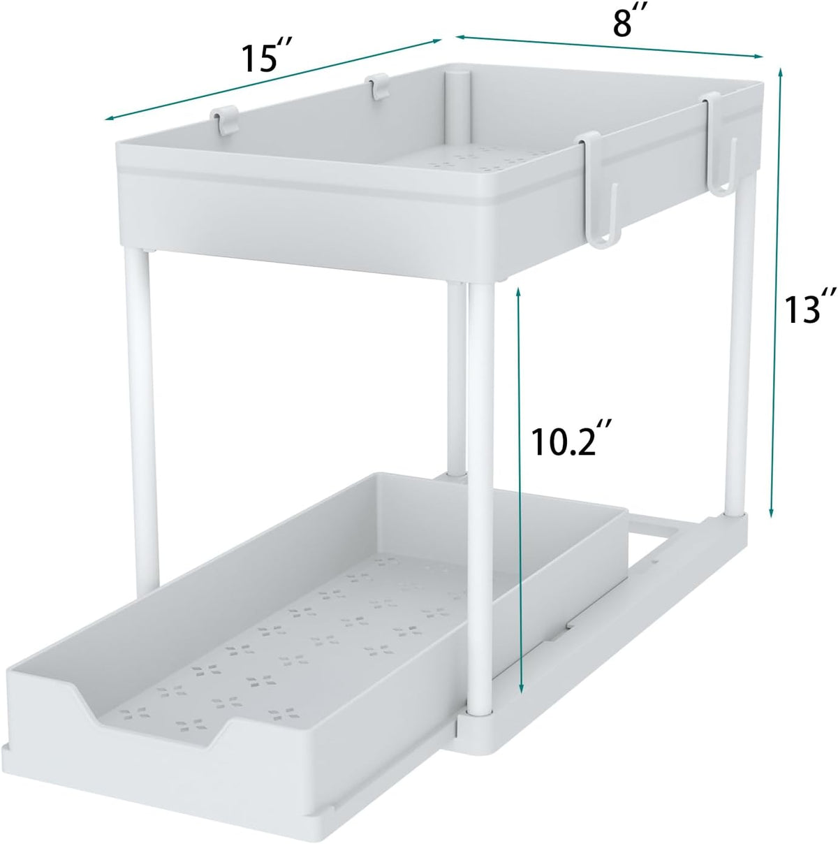 DEKAVA Cabinet, 2 Pack Under Sink Organizer, 2 Tier Sliding Bathroom Kitchen ...