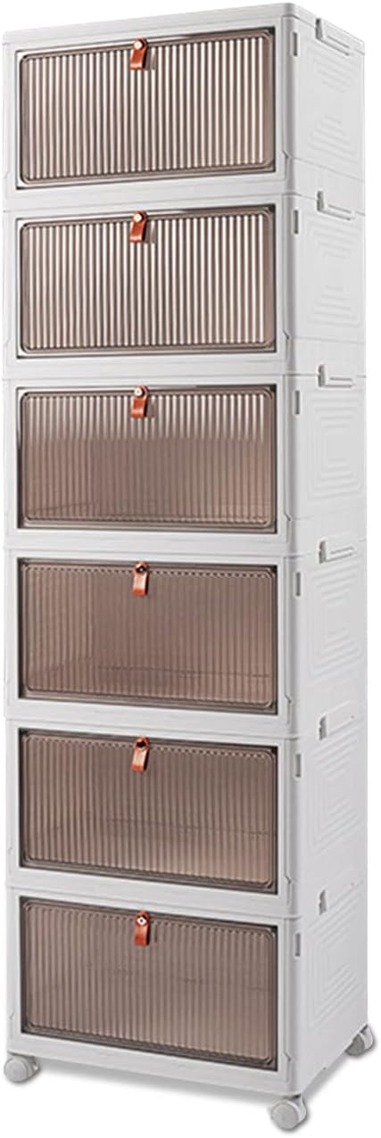 Ergocar Foldable Storage Boxes, Transparent Plastic Storage Boxes with Lid, S...