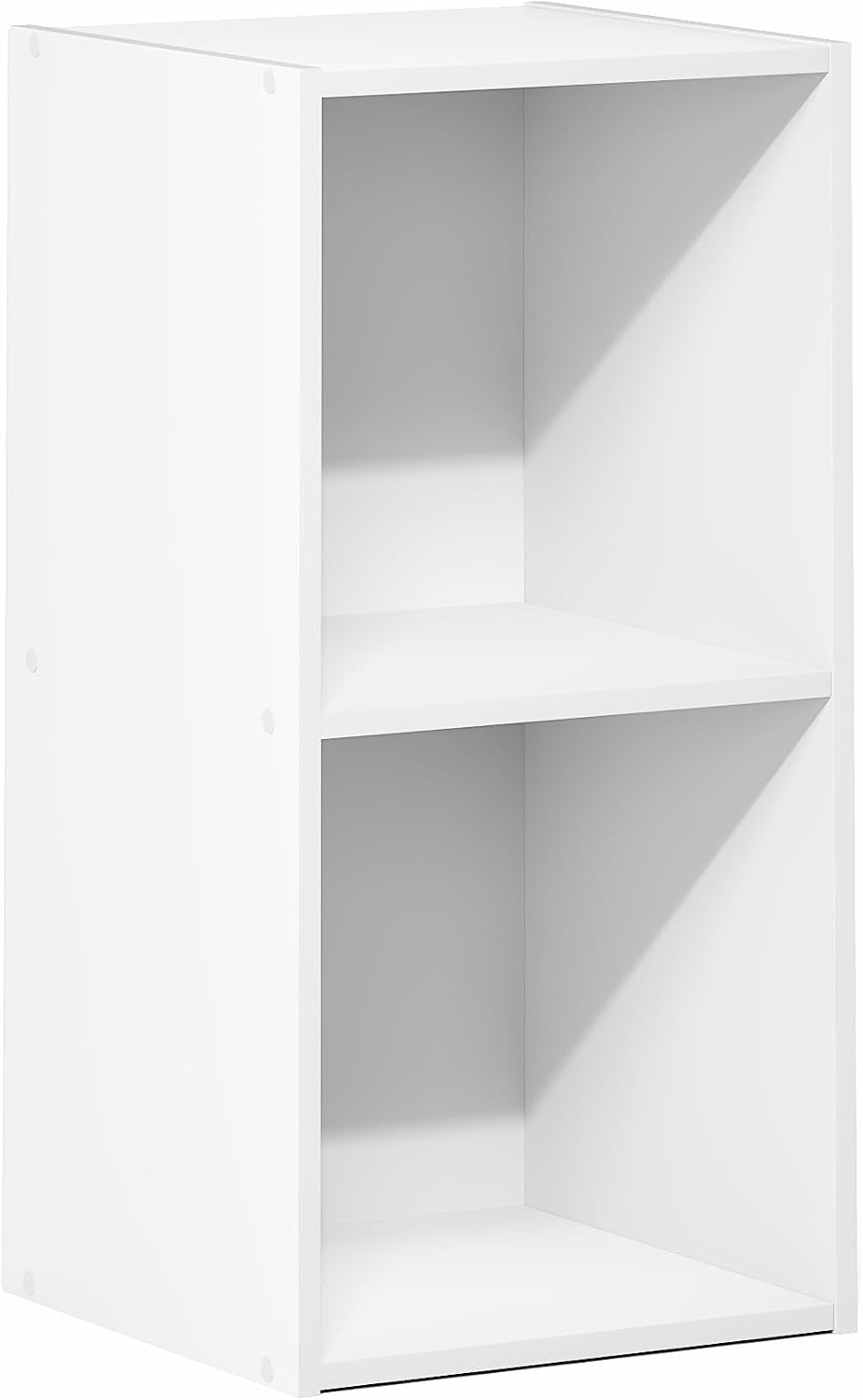Furinno LUDER Book Shelf, 2-Cube Bookshelf, Bookcase, White