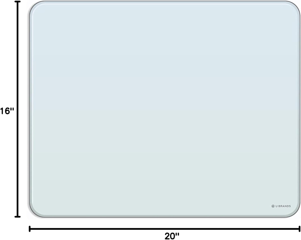 U Brands Glass Dry Erase Whiteboard, Cubicle Whiteboard, 16" x 20",...