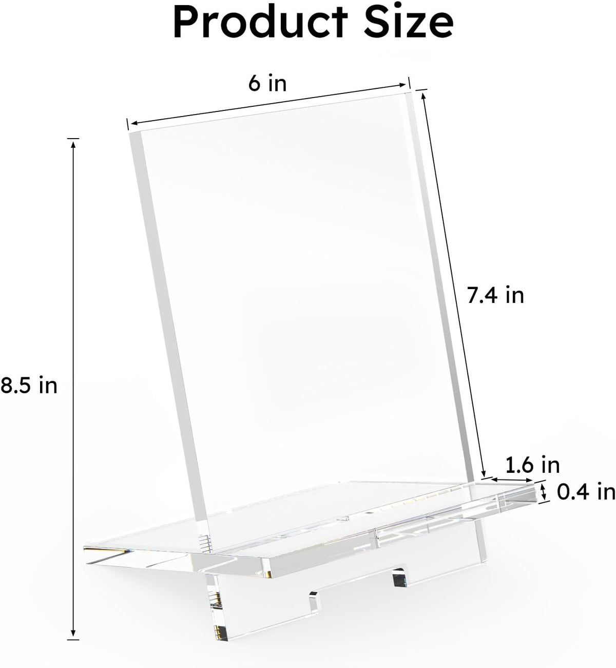 AITEE Acrylic Book Stand 6x9 Clear Display Easel for Cookbook & Magazine