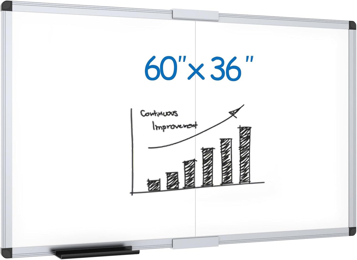 VIZ-PRO Magnetic Dry Erase Board, 60 X 36 Inches, Foldable Wall-Mounted White...