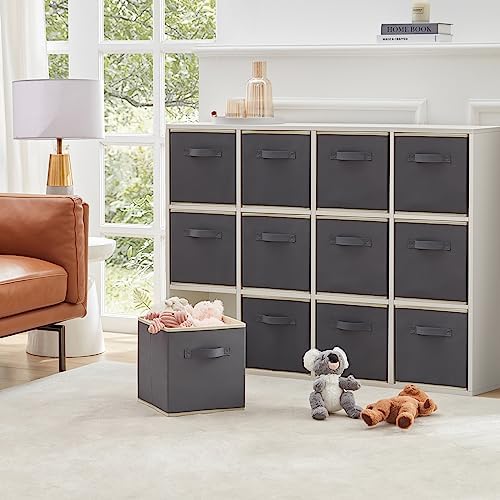 Lifewit Storage Cubes, 11 Inch Organizer Bins, 18L Gray, 12 Packs