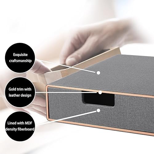 Desk Organizer with Drawer,Stackable Storage 1 Drawer Organizer,PU Leather Ha...