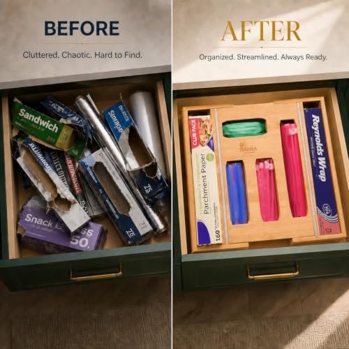 3" Slim 6-in-1 Expandable Storage Bag Organizer Kitchen Drawer - Bamboo ...