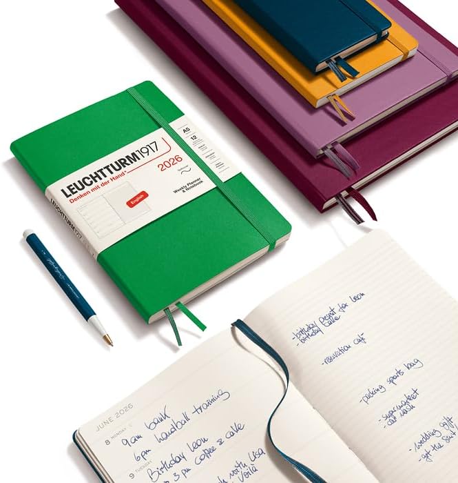LEUCHTTURM1917 372640 Weekly Calendar & Notebook Master (A4+) 2026, Black...