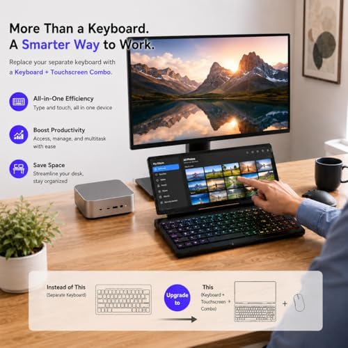 12.8" Touchscreen Portable Monitor with Keyboard for Laptop Desktop PC