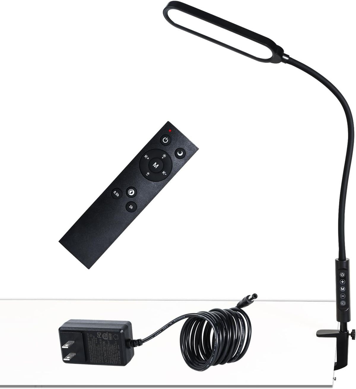 18W 3000LM LED Clamp Desk Lamp, CRI 95, Touch and Remote Control