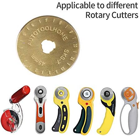 Titanium Coated 45mm Rotary Cutter Blades 50 Pack Rotary Blades for Fabric