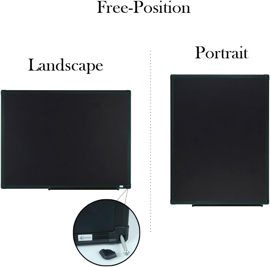 Lockways Magnetic 24 x 18 Inch Blackboard, Chalkboard Black Board