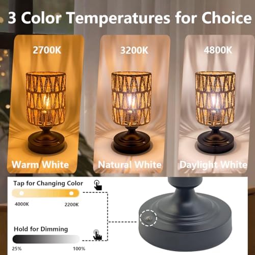 Set of 2 Cordless Rechargeable Table Lamps Night Light Desk Lamp