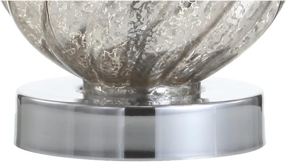 JONATHAN Y Lawrence Textured Table Lamp 20.5" Glass Metal, Mercury Silver