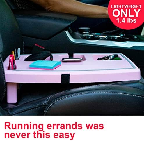 Stupid Car Tray - Car Desk for Laptop, Passenger Seat Food Tray - Pink