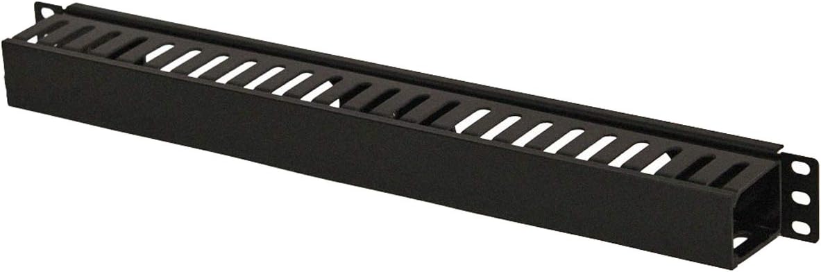 NavePoint 1U Plastic Rack Mount Horizontal Cable Manager Duct Raceway for 19 ...
