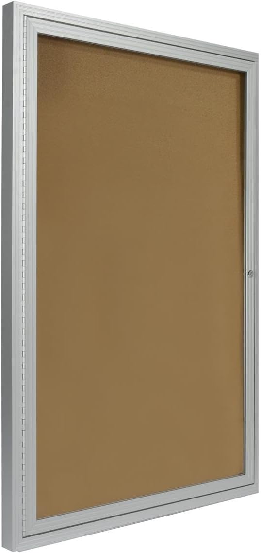 Displays2go 2x3 Foot Cork Enclosed Bulletin Board