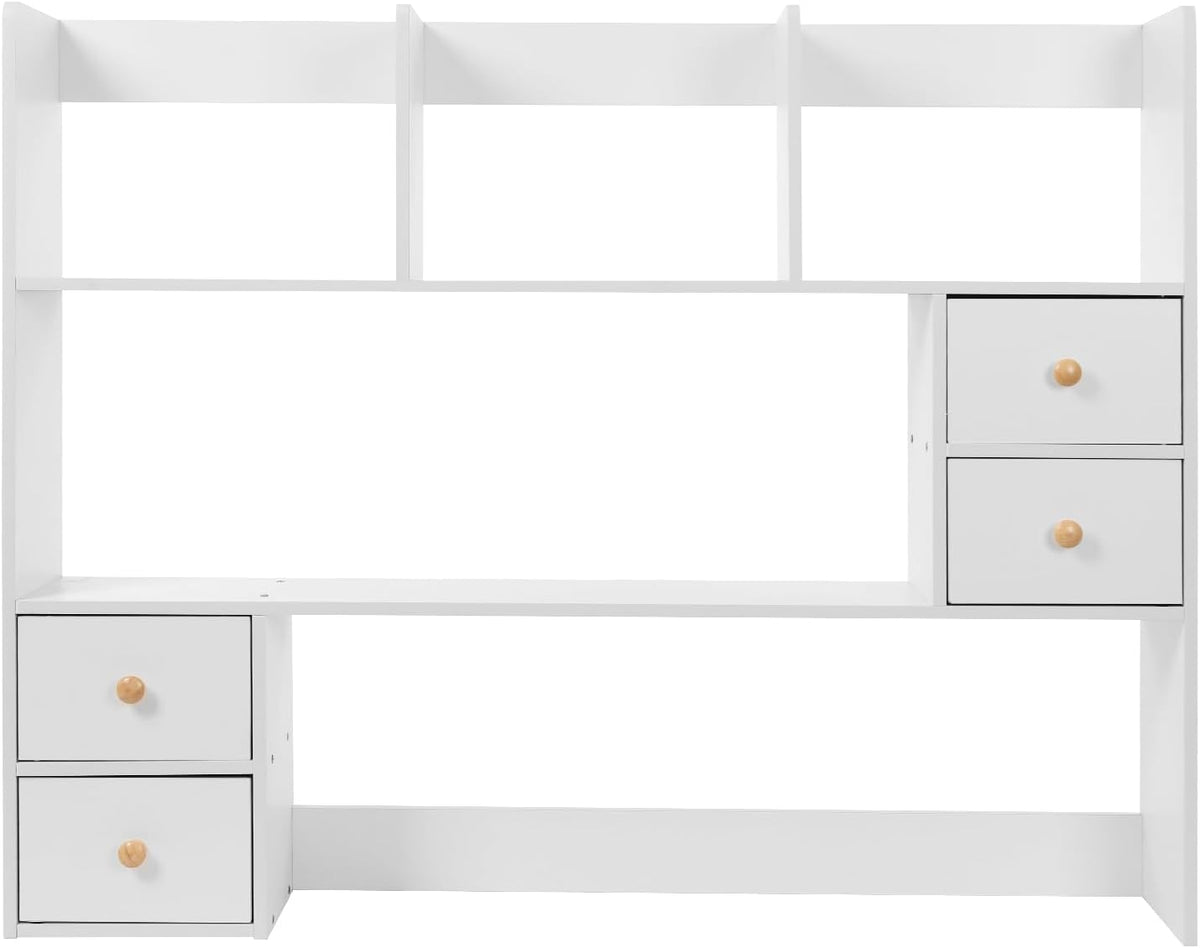 Wood Dorm Desktop Storage Rack, Office Desk Bookshelf Holder, Desktop Bookshe...
