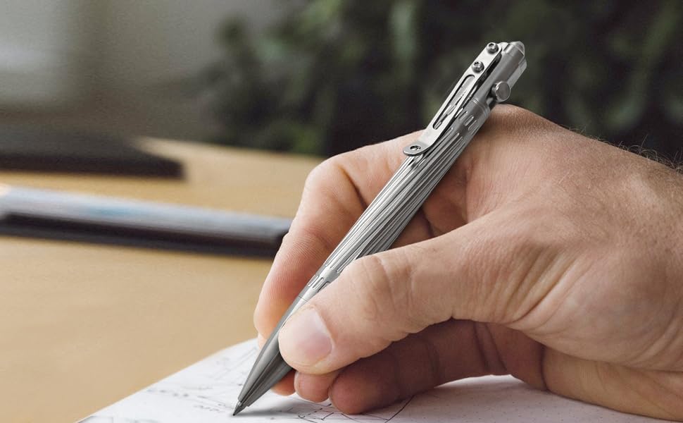 Cool Hand Titanium Alloy Bolt Action Pens, with a Refill, 5.35'' Silver