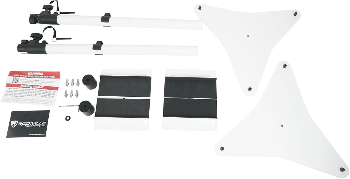 Rockville RVSM5 White Adjustable Studio Monitor Speaker Stands, Pair