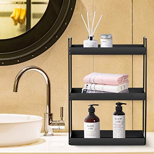 3-Tier Bathroom Countertop Organizer, Black, 12.2" L x 6.7" W x 16....