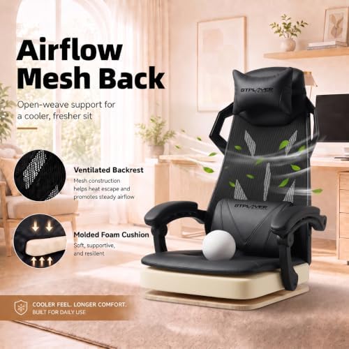 GTPLAYER Gaming Chair, Computer Chair with Mesh Back, Ergonomic Gaming Chair ...