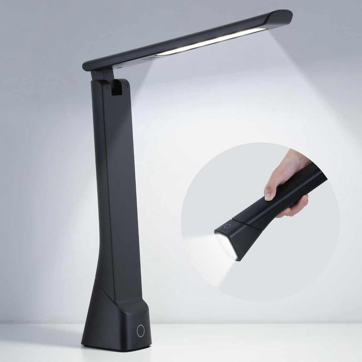WILIT Rechargeable LED Desk Lamp with Torch Light for Office Home,Cordless Ba...