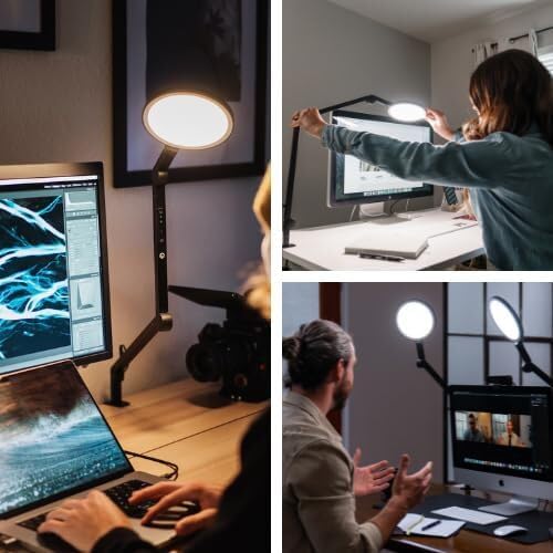 LUME CUBE Edge 2.0 LED Desk Lamp | Dimmable Home Office Desk Light with USB C...