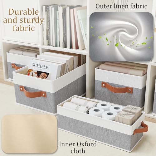 OUTBROS Foldable Drawer Organizers Gray/White, 15x6.1x5.1in, 6-Pack