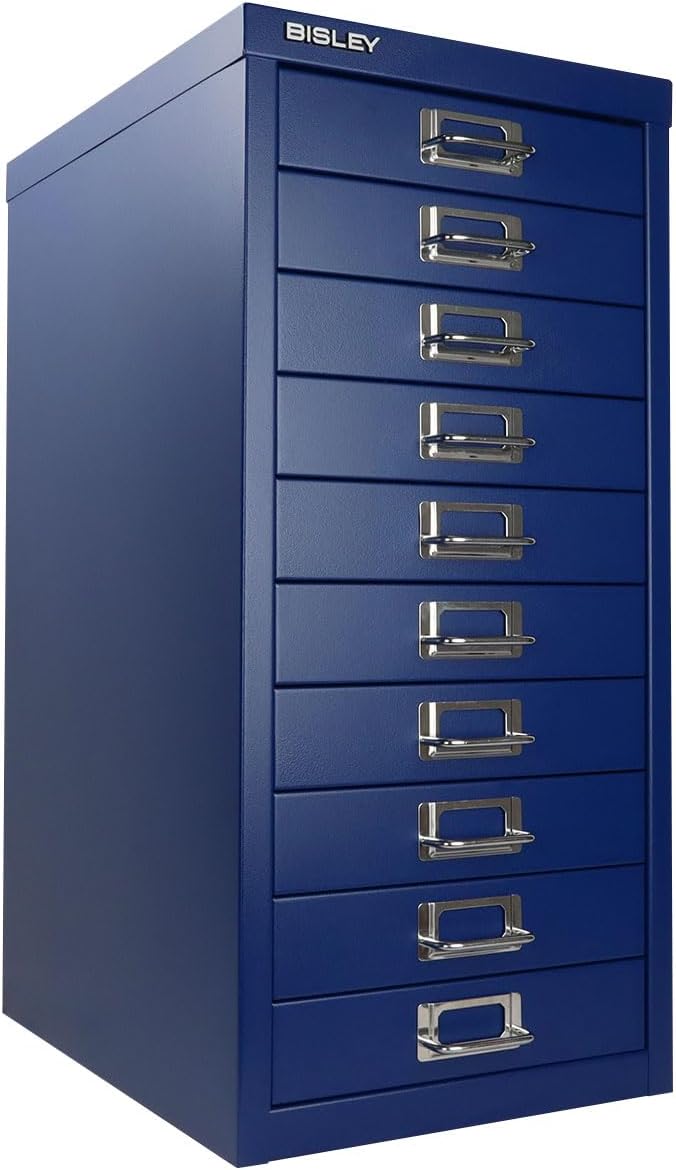 Bisley 10-Drawer Steel MultiDrawer Cabinet - Oxford Blue