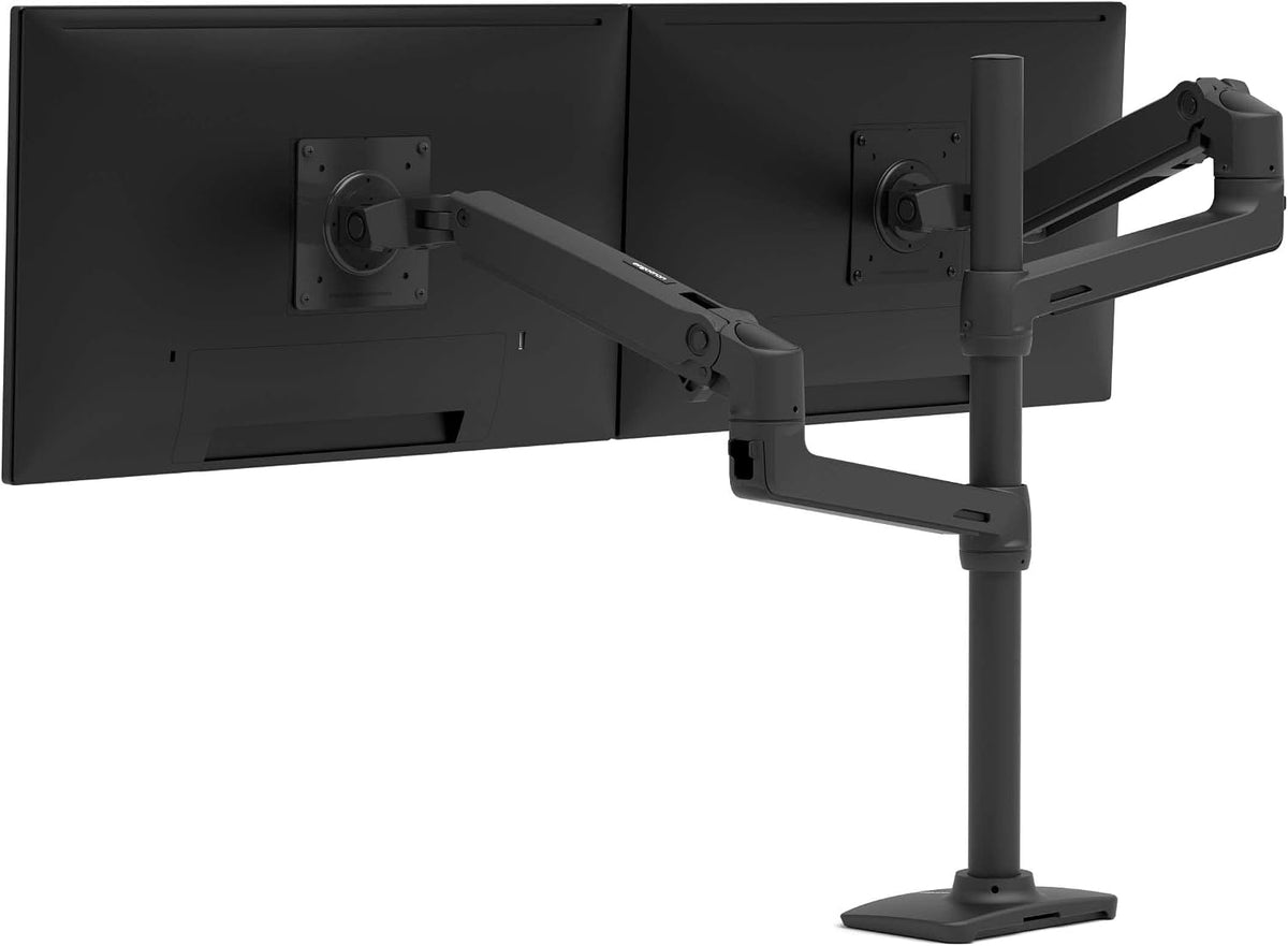 Ergotron – LX Vertical Stacking Dual Monitor Arm, VESA Desk Mount – for 2 Mon...