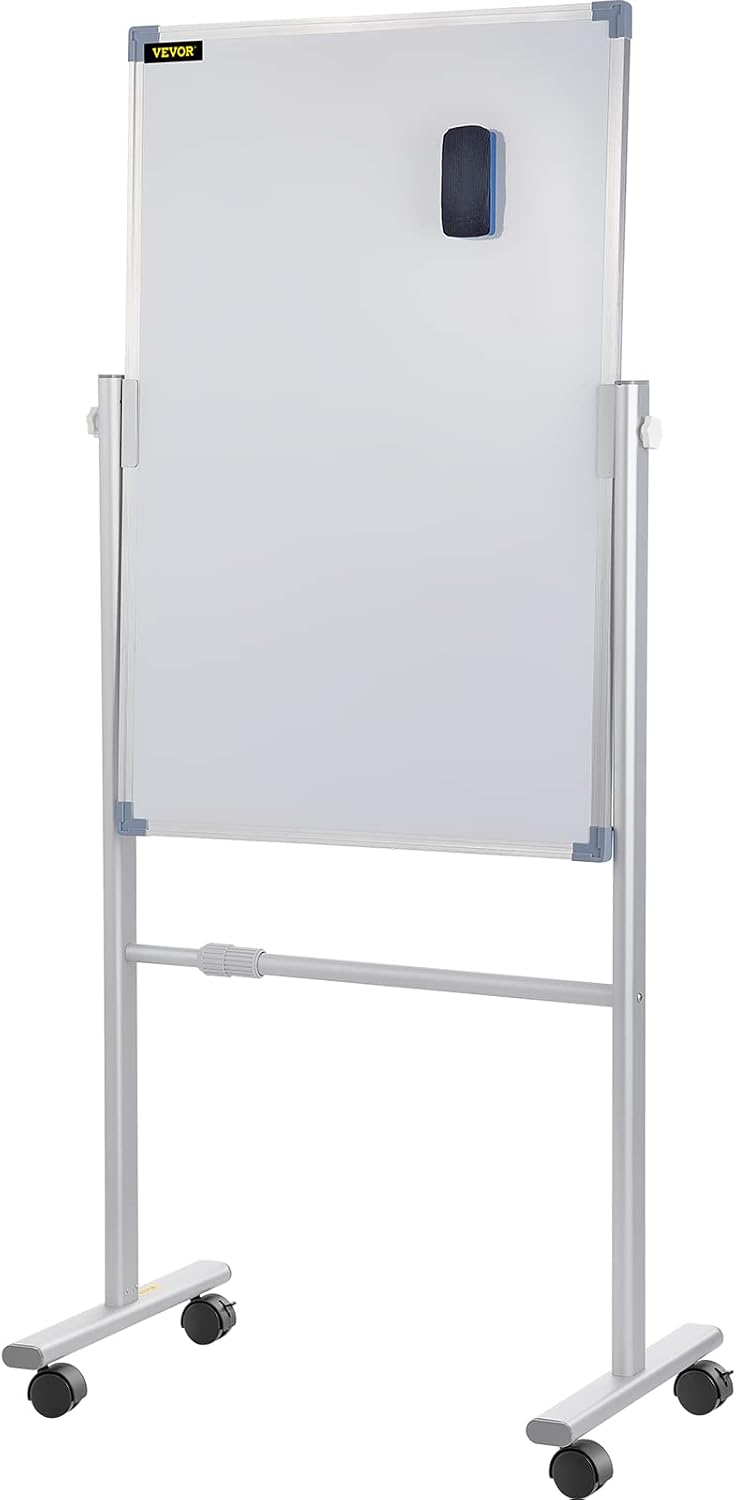 VEVOR Mobile Magnetic Whiteboard, 36 x 24 Inch, Double Sided, 360 Degree Reve...
