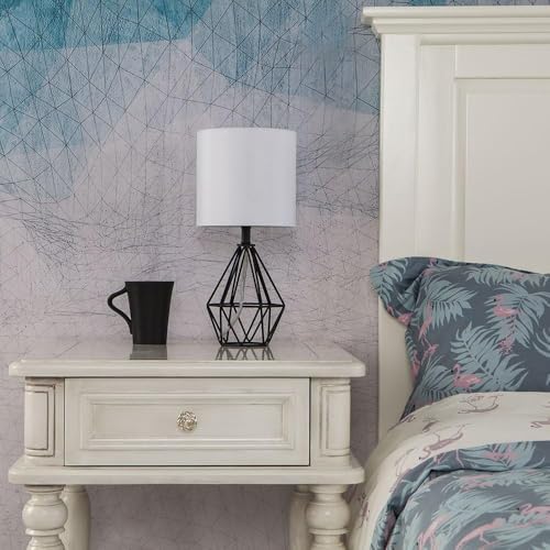 Black Bedside Table Lamp,Small Nightstand Lamp for Bedroom,Modern Desk Lamp w...