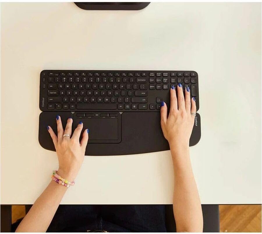 Contour Balance Keyboard: Full-Size Wireless Keyboard with USB Receiver, US L...