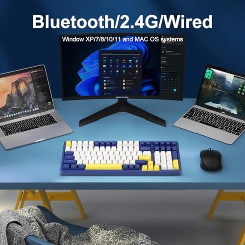 Merdia Wireless Mechanical Keyboard, Triple Mode 2.4G/USB-C/BT Gaming Keyboar...