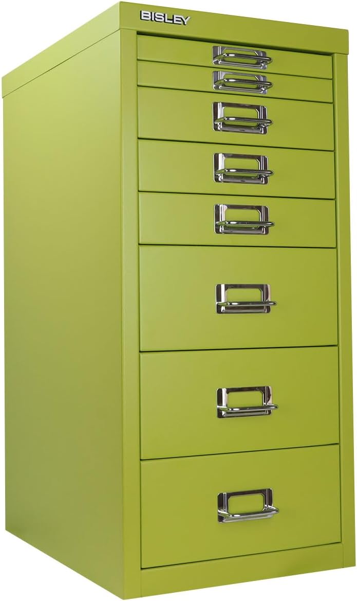 8-Drawer Steel MultiDrawer Cabinet - Green, by Bisley