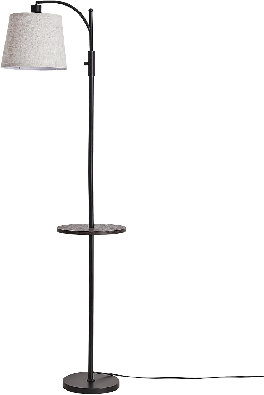 AIDENOEY Black Floor Lamp with Table, Dimmable Standing Lamp, Living Room
