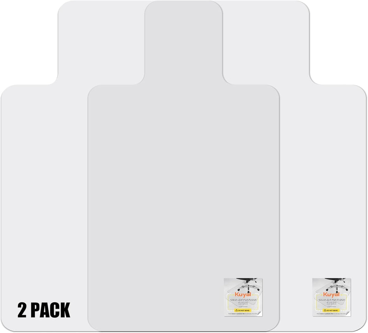 Kuyal 2 Pack 1/5" Thick Office Chair Mat, Heavy Duty Computer Chair Mat