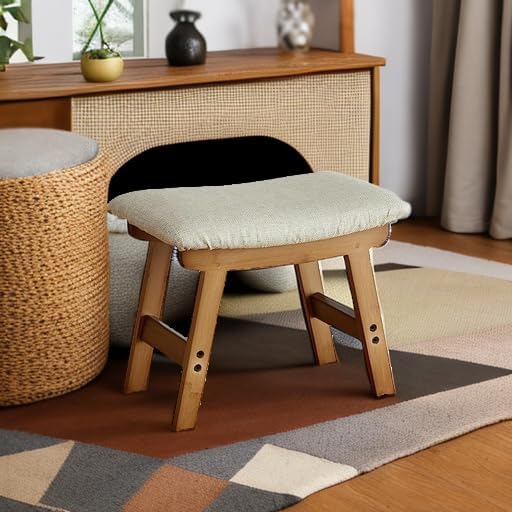 viewcare Foot Stools Ottoman, Small Soft Footrest Ottoman with Wood Legs, Sof...