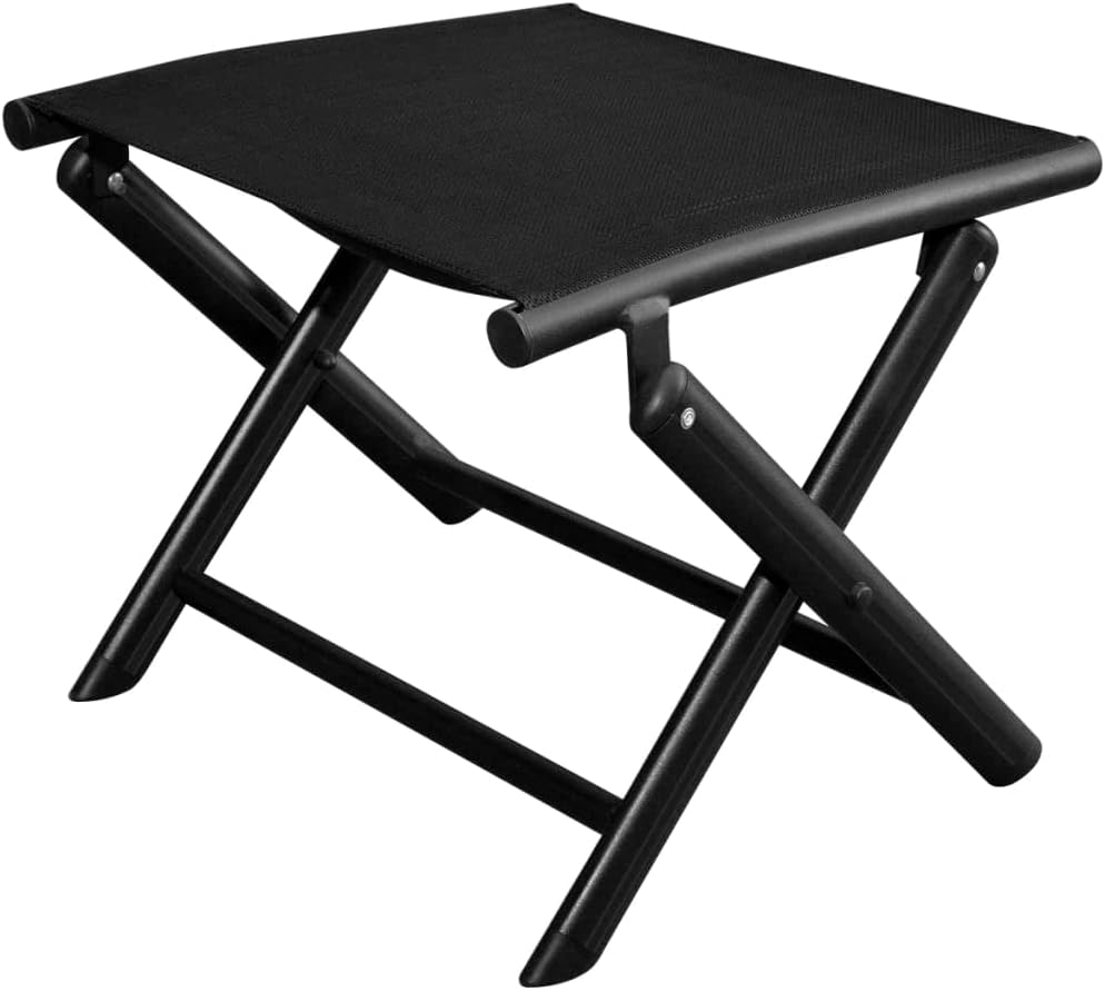 vidaXL Aluminum Foldable Footrest in Black