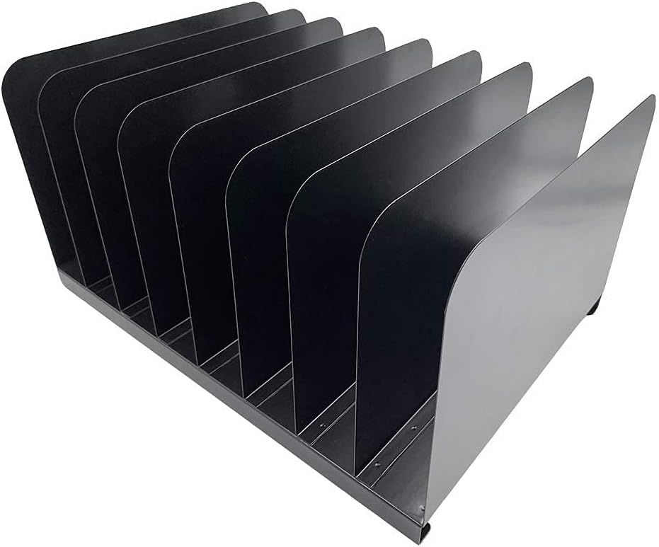 Huron Desktop File Binder Organizer Storage Vertical 8 Slot, Black Commercial...