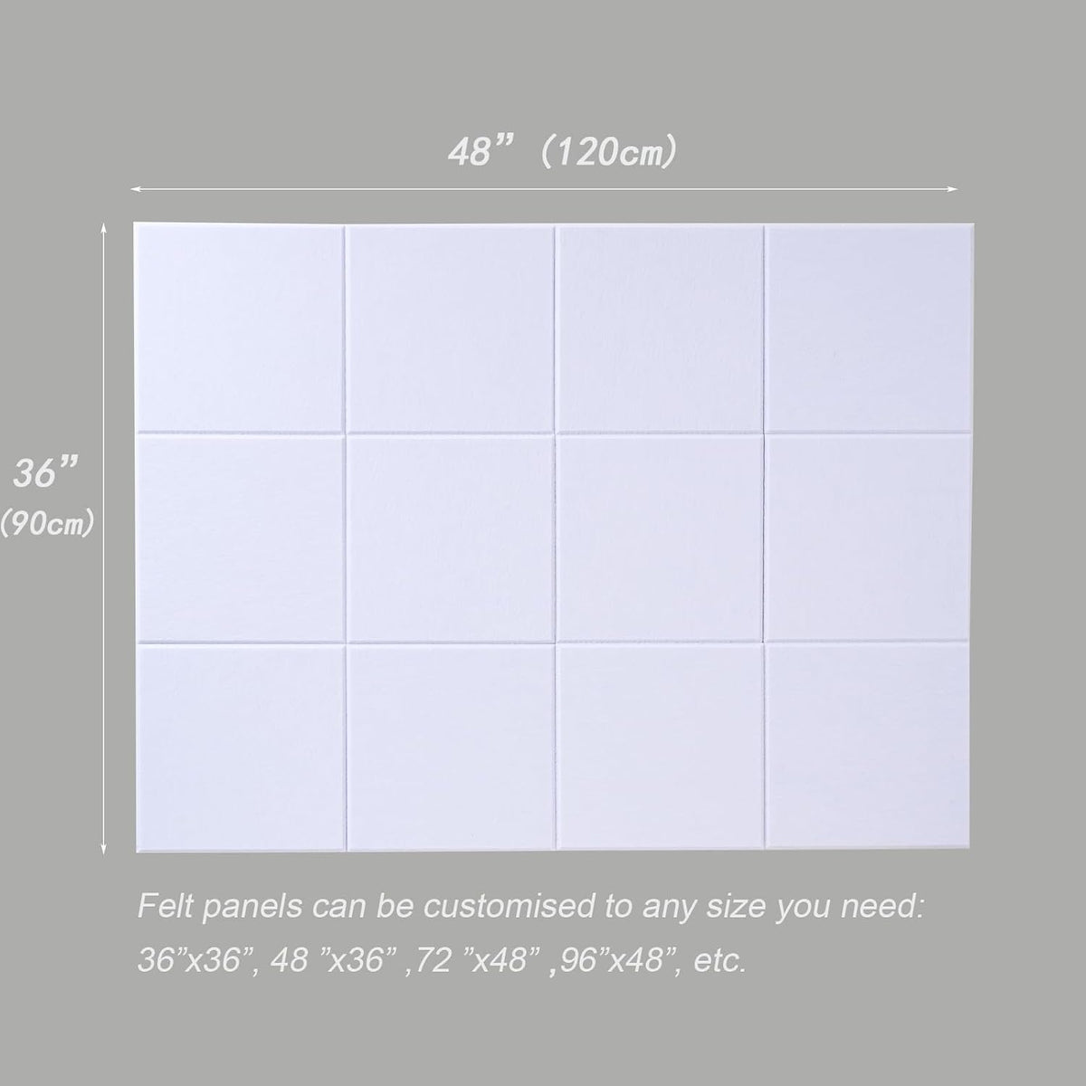 LAJAR Large Felt Wall Tiles, 12 Pack Cork Board Alternative with Removable Ad...
